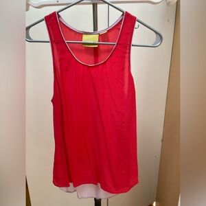 Silky Red and White Maeve Tank Top